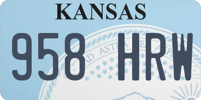 KS license plate 958HRW