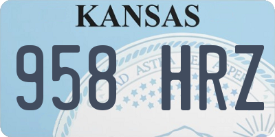 KS license plate 958HRZ