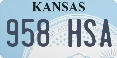 KS license plate 958HSA