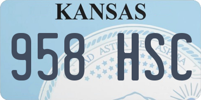 KS license plate 958HSC