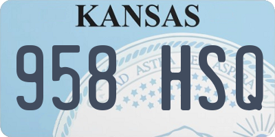 KS license plate 958HSQ
