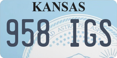KS license plate 958IGS