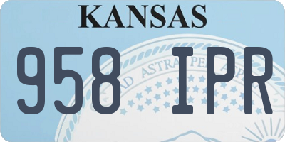 KS license plate 958IPR