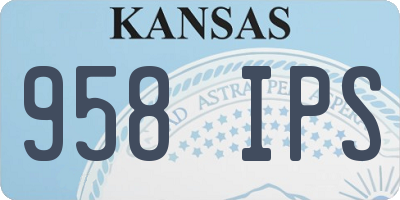 KS license plate 958IPS