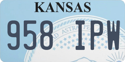 KS license plate 958IPW