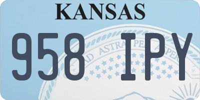 KS license plate 958IPY