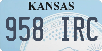 KS license plate 958IRC