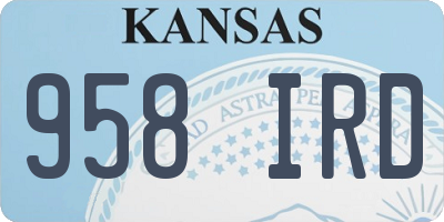 KS license plate 958IRD