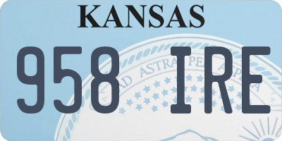 KS license plate 958IRE