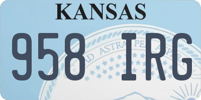 KS license plate 958IRG