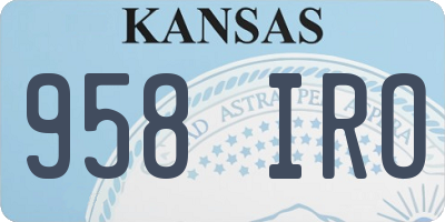 KS license plate 958IRO