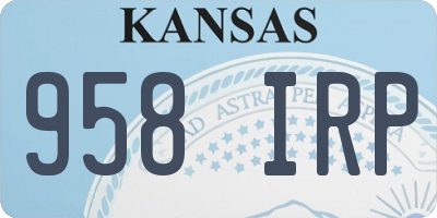 KS license plate 958IRP
