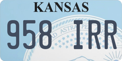 KS license plate 958IRR