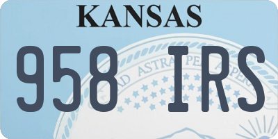 KS license plate 958IRS