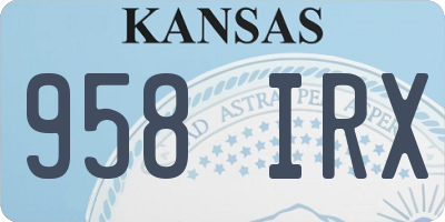 KS license plate 958IRX