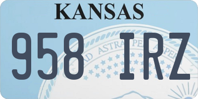 KS license plate 958IRZ