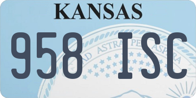 KS license plate 958ISC