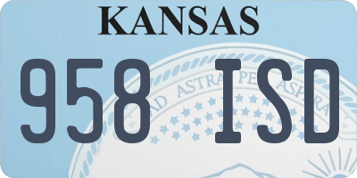 KS license plate 958ISD