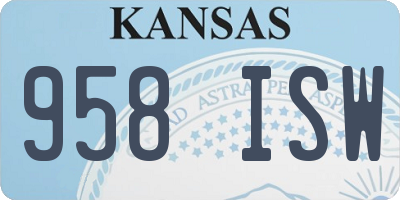 KS license plate 958ISW