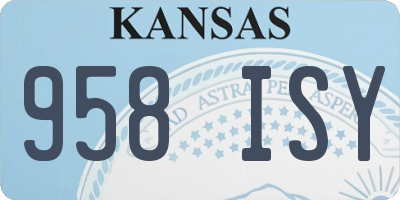 KS license plate 958ISY