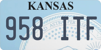 KS license plate 958ITF