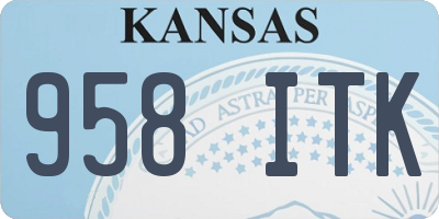 KS license plate 958ITK