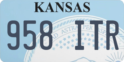 KS license plate 958ITR
