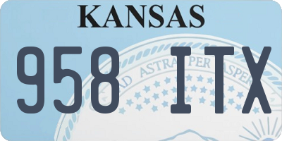 KS license plate 958ITX