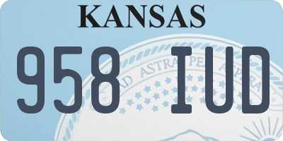 KS license plate 958IUD
