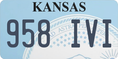 KS license plate 958IVI