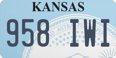KS license plate 958IWI