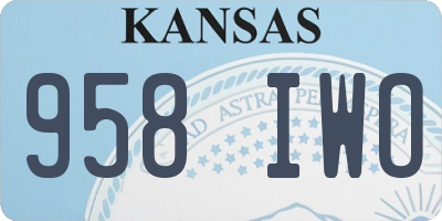 KS license plate 958IWO