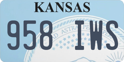 KS license plate 958IWS