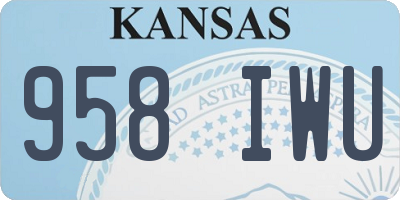 KS license plate 958IWU