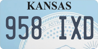 KS license plate 958IXD