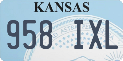 KS license plate 958IXL
