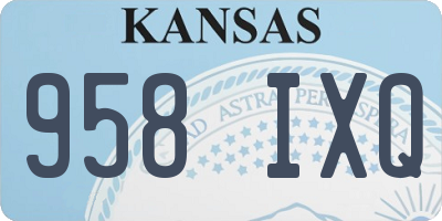 KS license plate 958IXQ