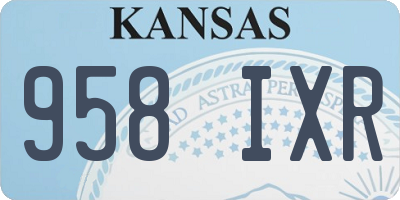 KS license plate 958IXR