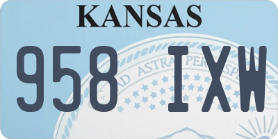 KS license plate 958IXW