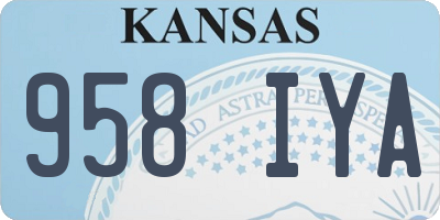 KS license plate 958IYA