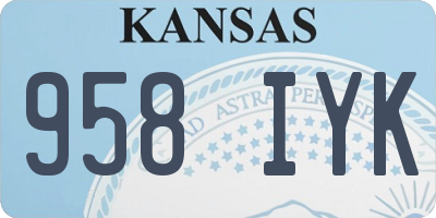 KS license plate 958IYK