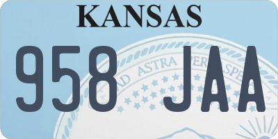 KS license plate 958JAA