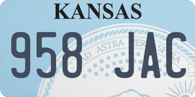 KS license plate 958JAC
