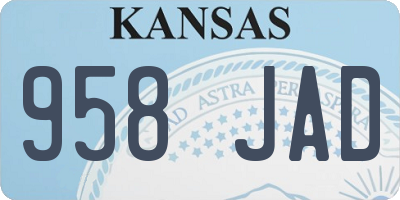 KS license plate 958JAD