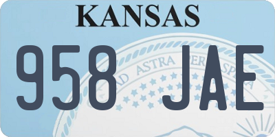 KS license plate 958JAE