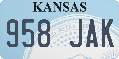 KS license plate 958JAK