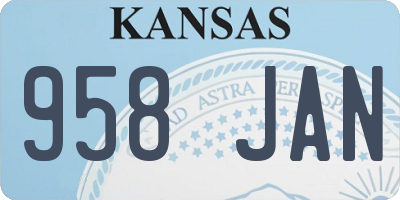 KS license plate 958JAN