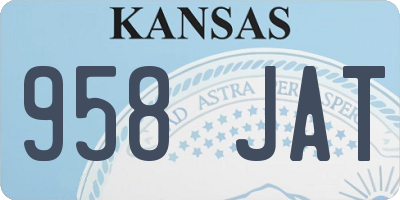 KS license plate 958JAT