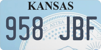 KS license plate 958JBF