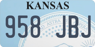 KS license plate 958JBJ